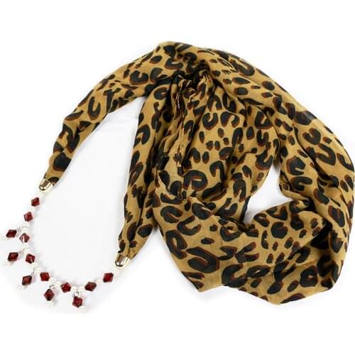 Leopard scarf pendant jewellery scarfs chiffon shawl hijab necklace wraps fashion bandana mujer pendants scarf accessories