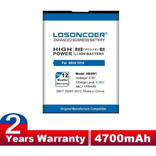 LOSONCOER 4700mAh HB4W1 Battery For Huawei G510 T8951 U8951d Y210c HB4W1H C8951 C8813 C8813D Y210 Y210C G520 Cell phone