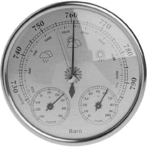3 in 1 Atmospheric Pressure Temperature Hygrometer Weather Station Barometer Wall Mounted Barometer Thermometer Hygrometer