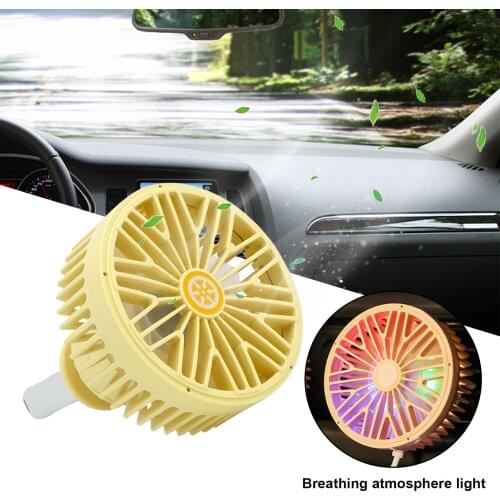 Mini Car Fan 360 Degree Air Vent Clip Fan Auto Air Cooling Fan 3 Speeds Control USB Car Fan Small Desktop Fans Car Accessories