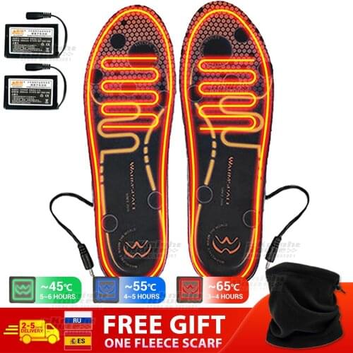 Motorcycle Shoes Heated Insoles Winter Thermal Battery Powered Moto Electric Heating Insoles Rechargeable Unisex Motorbike Boots