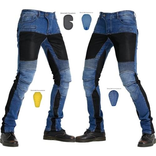 Motorcycle jeans motorcycle riding pants summer breathable jeans fashion motorcycle mens jeans blue black optional