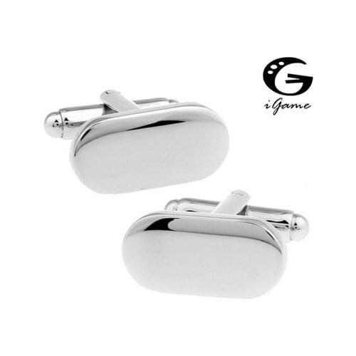 Mens Quality Copper Material Engravable Ellipse Style Cuff Links