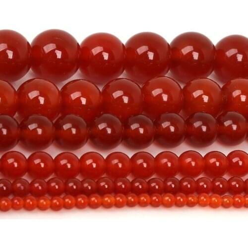 NiceBeads Natural AAA+ Black/Red Round Loose Beads 15" Strand 3 4 6 8 10 12MM Pick Size For Jewelry Making DIY