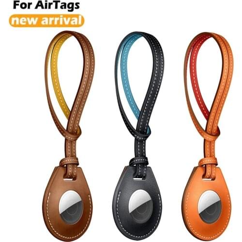 1:1 Original Leather Case For Airtags Protective Shell For Apple Locator Tracker Luggage Tag Bag Key Ring Keychain Tracker Cover