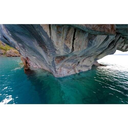 Landscape nature landscape lake cave erosion marble cathedral Chile turquoisewater 4' Size Home Decoration Canvas Poster Print