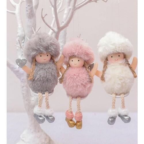 Lovely Girl Shape Xmas Tree Pendant Decorative Fabric Festival Ambience Holy Angel Christmas Ornament Delicate Craft Home Decor