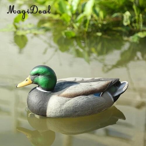MagiDeal Lifelike Plastic Mallard Duck Decoy Texas Style Deadly Hunting Fishing Lure Drake for Garden Home Decoration Accessory