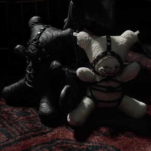 PUNKRAVE Womens Gothic Dark Taboo Cute Bear Detachable Chain Home Furnishings Decoration Bear Doll
