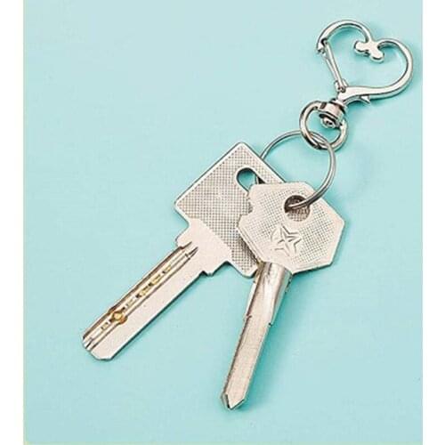 Q39C 60x Anti-corrosion Alloy Claw Clasps Lobster Shape Heart Lanyard Keychain DIY Flexibility Hooks Jewelry for Jeans Skirts