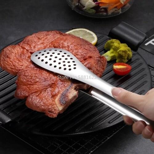 Barbecue Salad Food Clip BBQ Tongs Stainless Steel Kitchen Tools Multifunction Grill Tools Non-magnetic Food Clip