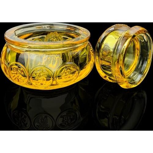 Buddhist Supplies Glass Crystal Jubao Pot Decoration Candlestick Yuanbao Home Set Up To Attract Wealth Into Treasure Candlestick
