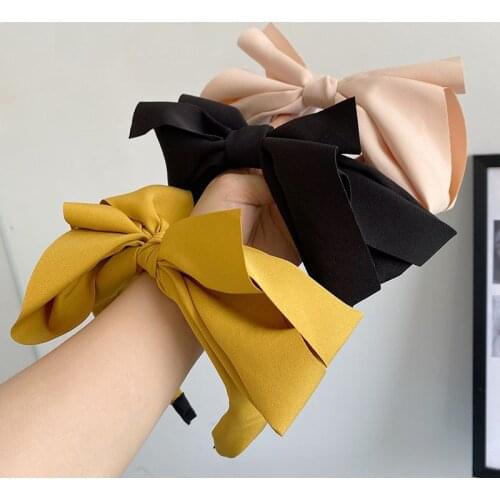 Women Girls Satin Big Bow Knot Hairband Headband Adult Hair Accessories