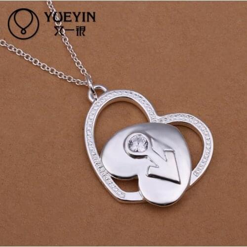 Silver plated pendant Necklaces for women Wedding jewelry for mother brilliant for day wear
