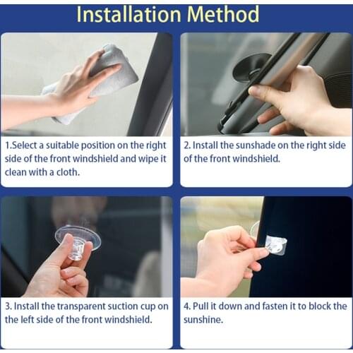 1PC Fixed suction cupCar Windshield Sunshade Cover Automatic Retractable Sunblind Sun Protection for Car Front Window Windshield