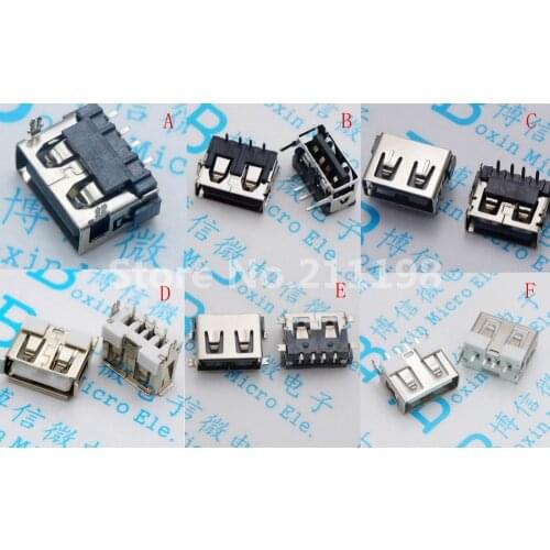 10Pcs Af10.0 Usb Socket Length 10Mm Packing Tape Two Feet Fixed Smd\Vertical Crimping\Flat
