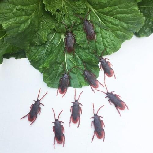 10pcs/lot Special Lifelike Model Simulation Fake Rubber Cock Cockroach Roach Bug Roaches Toy Prank Funny Trick Joke Toys
