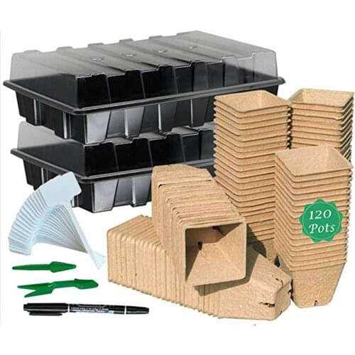 120Pieces Environmental protection Garden Round Peat Pots Plant Seedling Starters Cups Nursery Herb Seed Tray Planting Tools