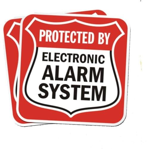 PLAY COOL 2X Funny Electronic Alarm System Warning Car Sticker Reflective PVC Decal for Bmw Audi Ford VW Honda Toyota,12cm*12cm