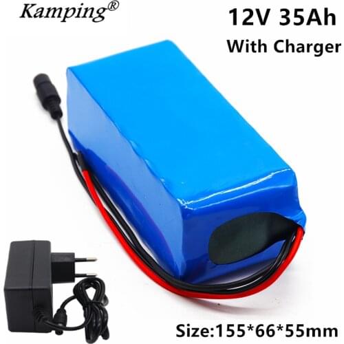 2020 100% New 18650 12V 35000 mAh Battery pack 18650 lithium battery protection board 12v 35000mAh for inverter miner+Charger
