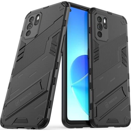 Phone Case For OPPO Reno 6Z Cover For Reno 6Z Capas Shockproof PC Phone Bumper Punk Kickstand Holder Cover For Reno 6Z Fundas
