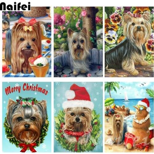 Diamond Painting Flower Diamond Embroidery Cross Stitch Picture Of Rhinestone Mosaic Yorkshire Terrier Decor Home