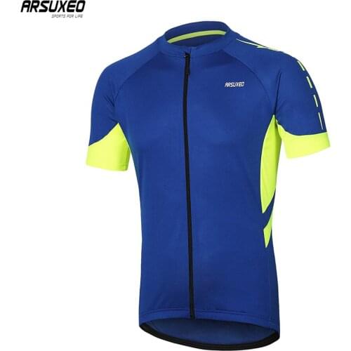 ARSUXEO Mens Cycling Jersey Short Sleeves Quick Dry Bike Jerseys Bicycle Shirt MTB Mountain Maillot Ciclismo breathable 636