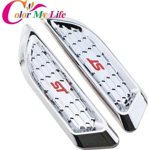 Color My Life Car ST Side Fender Sticker for Ford Focus 2 3 4 MK2 MK3 Fiesta Mondeo Escape Kuga EcoSport Explorer Edge Fusion