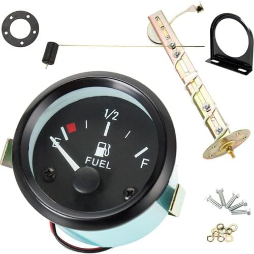 2" 52mm Fuel Level Gauge Car Meter White LED Light Black Rim Automotive Gauges 12V truck gauges car guage