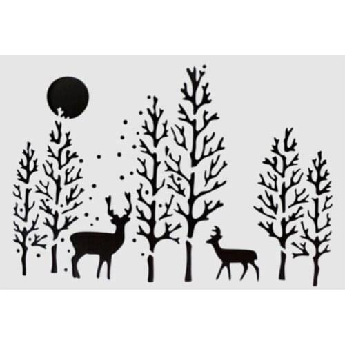 DIY Painting A4 Size Deer Design Reusable Stencil Templates For Wall Furniture Fabric painting Decor