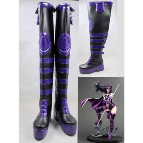 LOL Huntress Girls Thick Heel Long Cosplay Shoes Boots X002
