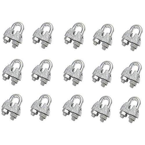 DOJA | Ties Stirrup M3-4 | PACK 15 | Steel Clamps DIN-741 Zinc Plated | Dogs cables