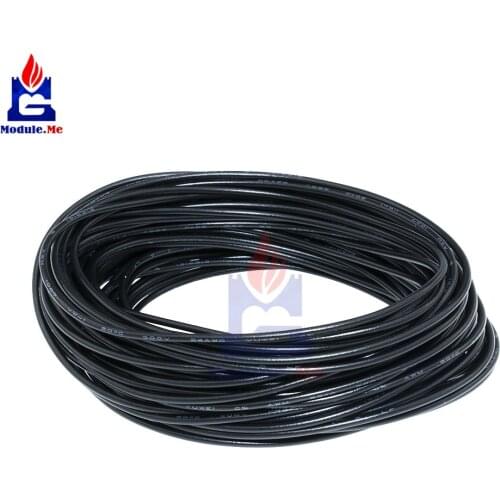 Flexible Stranded of UL-1007 24 AWG Wire Cable Black 10M 300V