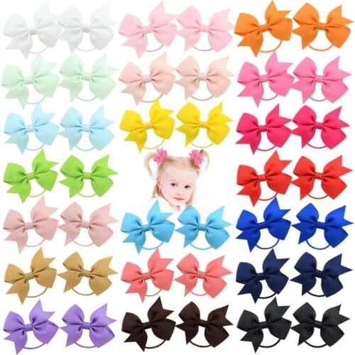 H:HYED 1Pcs Novelty Boutique Grosgrain Ribbon Bow Elastic Hair Tie Rope Hair Band Bows With Kids Hair Accessories
