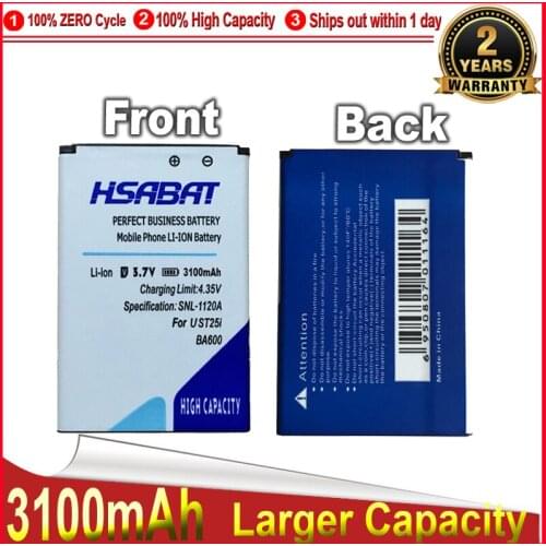 HSABAT 100% New 2800mAh BA600 Battery Use for Sony Ericsson Xperia U ST25i ST25C Kumquat