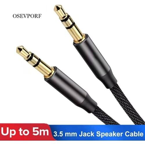 Jack 3 5 Aux Wire for Samsung Xiaomi Speaker Line Nylon Cord Jack 3.5 Cable Audio Male-Male Cord Earphone 3.5mm Cable Nylon Cord