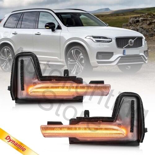 2pc Dynamic LED Side Mirror Light Amber Turn Signal Sequential Indicators Lamp For Volvo XC90 II MK2 XC 60 V90 V90C S90 T5 T6 T8