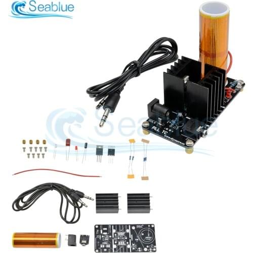1 Set Mini Tesla Coil Kit 15W Mini Music Tesla Coil Plasma Speaker Tesla Wireless Transmission DC 15-24V DIY Kits
