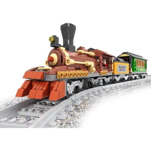 Ausini Building Block Train Set 483pcs Steam Train Educational Bricks Toy For Boy Gift 25809