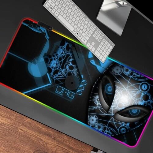 Mouse Pad Alienware RGB Black Large Gaming Accessories Colorful Computer Keyboard Table Desk Mat Notebook Laptop Gamer Mousepad