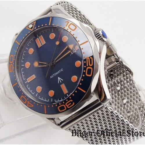 BLIGER Self Winding Men Watch Sapphire Glass Date Window Rotating Bezel Mental Band MIYOTA Movement