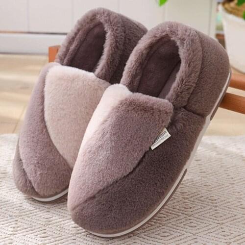 Mens Winter House Cotton Slippers Warm Fur Shoes Comfortable Cute Classic Indoor Bedroom Women Men Lovers Furry Slides Big Size