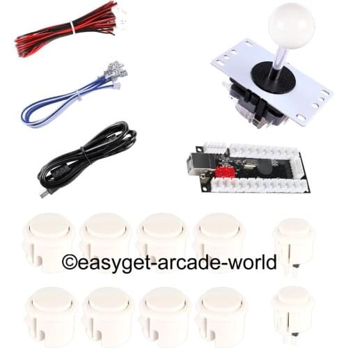 Reyann MAME Multicade Arcade Game DIY Kits Parts Zero Delay USB Encoder + 2 Pin Joystick + 10pcs Arcade Push Buttons MAME Games