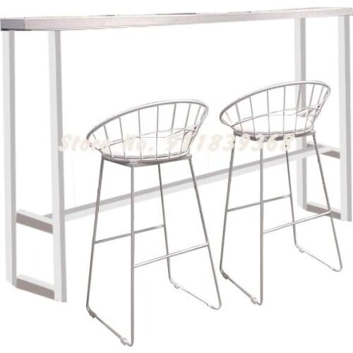 Nordic Solid Wood Bar Table Family Wall Table Balcony High Foot Table Modern Long Table Milk Tea Shop Bar Table Chair