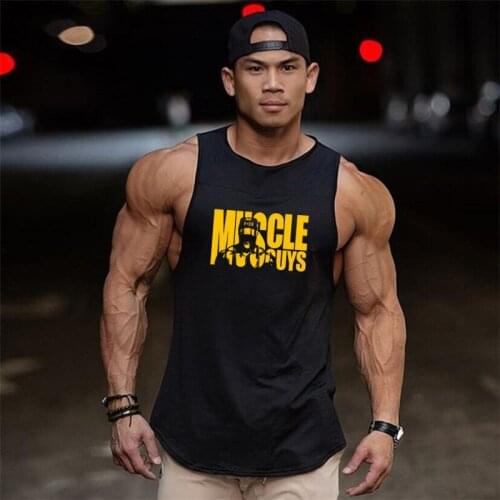 New Brand Cotton Fashion Sport Tank Top Men Fitness Singlet Sleeveless Shirt Muscle Guys Vest Gym Clothing Bodybuilding Tank Top