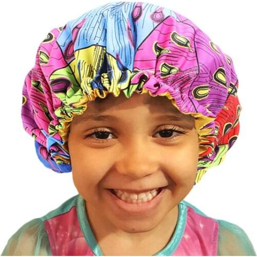 New Extra Large Sleep Cap kids Adjustable african print Ankara Satin Bonnet sleep cap turban hat Night Sleep Beanie Chemo Cap