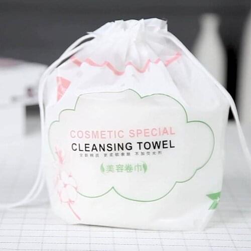 50Pcs/Bag Disposable Face Towel Soft Non-woven Facial Cotton Tissue Makeup Drying Pads Dry and Wet skincare Roll Paper