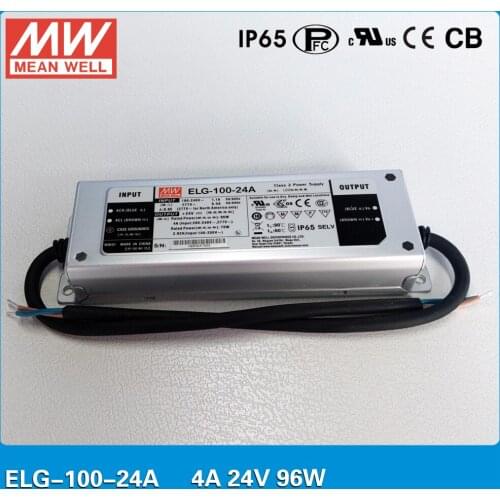 Original MEAN WELL Power Supply ELG-100-24A 96W 4A 24V Adjustable IP67 waterproof Led driver for outdoor led light