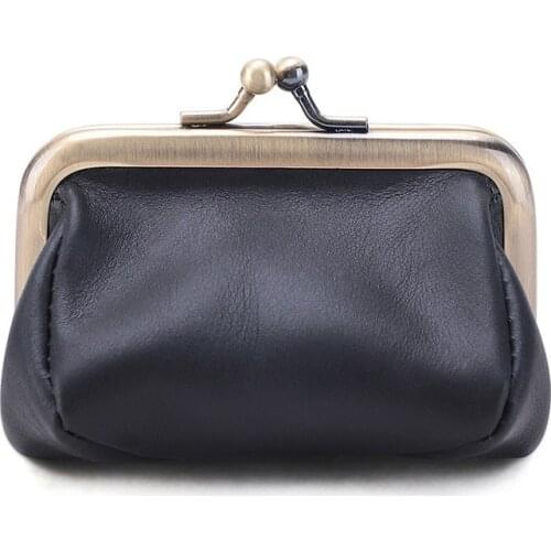 Gift Female Women Genuine Money Leather Torage Coin Color Purses Mini Purses Vintage Bag Versatile Ladies Small Bag Wallet Solid
