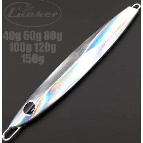 Lunker slow metal jigs blade shining 40g 60g 80g 100g 120g 150g jigging fishing lures baits tuna deep sea saltwater